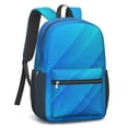 thumbnail image 3 of 17 Inch Lightweight Backpack,PVC Waterproof Oxford Fabric, Ergonomically Designed, with Large Capacity, Abstract Geometric Print, 3 of 5
