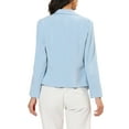 thumbnail image 4 of INSPIRE CHIC Women's Blazer Open Front Wear-to-Work Summer Crop Suit Jacket 2XL Sky Blue-Solid, 4 of 8