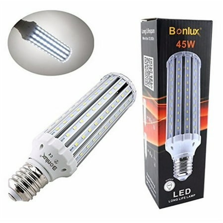 Bonlux Mogul Screw Base E39 45W LED Corn Bulb, Equivalent to 400W Halogen/150W CFL, Replacement for HPS/HID/Metal Halide Bulbs, Daylight 6000K, (Best 400w Hps Bulb)