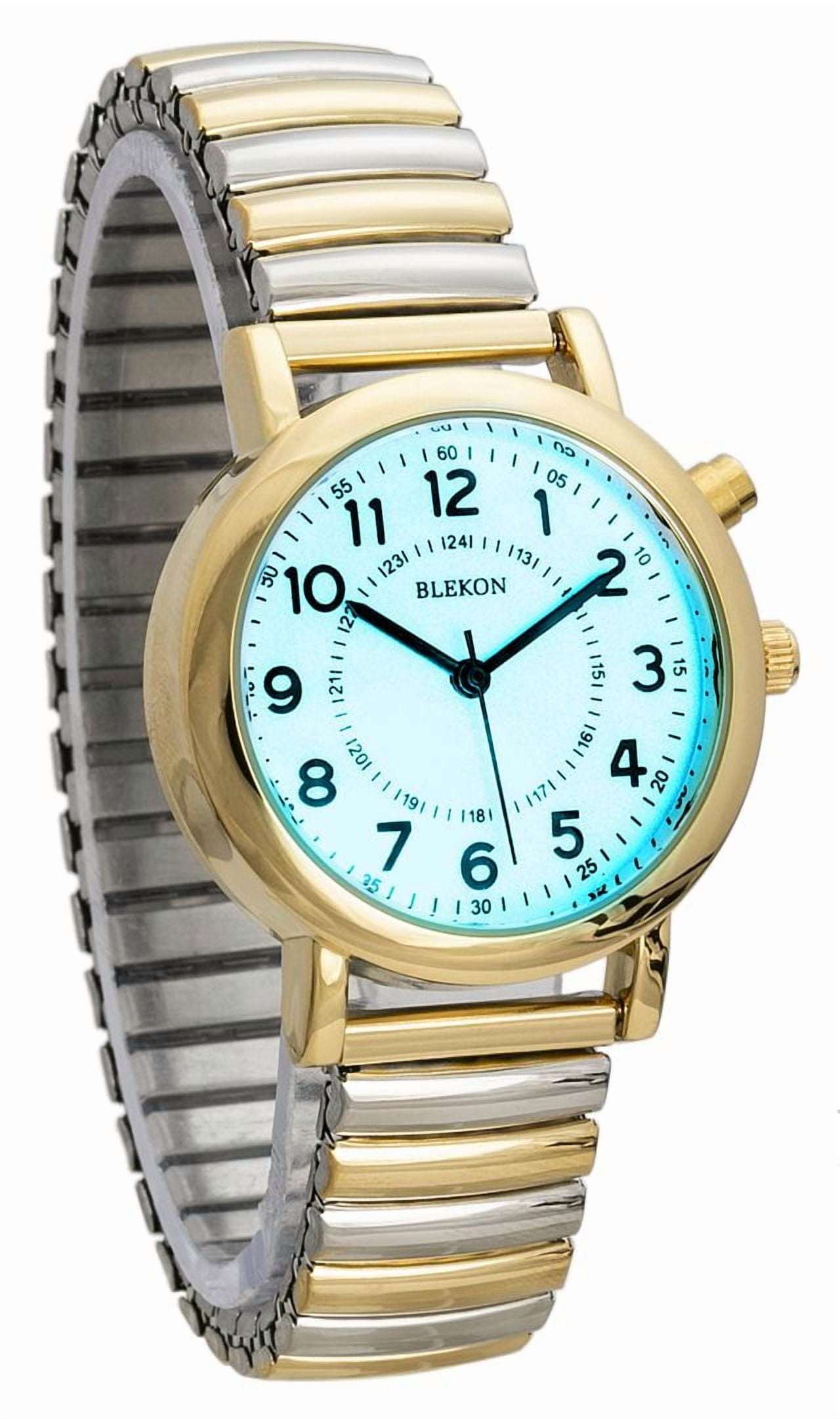 Blekon Original Light Up Dial Watch for Ladies 33mm Case Push Button Glossy Expansion Band - Analog Watch with Glow in The Dark Dial, Ideal for Everyday and Party Wear