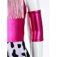 thumbnail image 6 of inhzoy Kids Girls Western Cowgirl Outfits Tassel Metallic Gloss Bodysuit with Arm Sleeve for Stage Hot Pink 14, 6 of 7