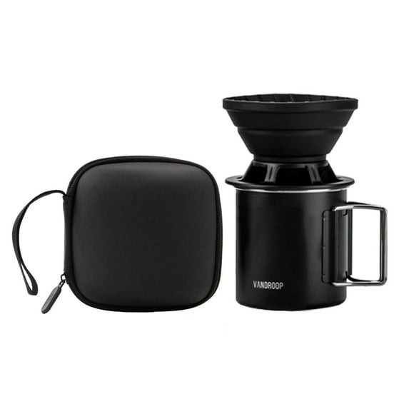 Vandroop - Juego de cafetera portátil de silicona plegable, perfecto para viajes, camping, hogar