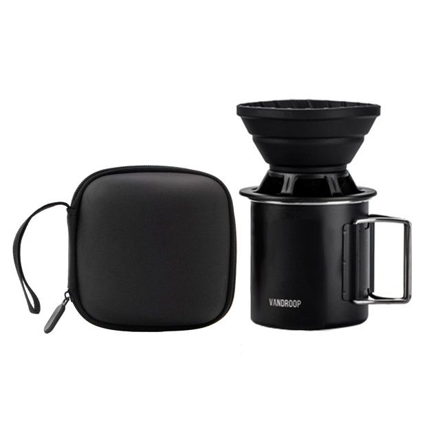 Vandroop - Juego de cafetera portátil de silicona plegable, perfecto para viajes, camping, hogar