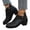 Black, variant on Boots for Women Wedge Heel Versatile Pointed Toe Short Side Zipper Booties Comfy Fashion Block Heel Walking Shoes