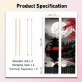 thumbnail image 3 of 2 Pack Moon Mountain Tapestry Forest Long Narrow Tapestry Silhouette Style Landscape Loft Vertical Wall Hanging with Tassels Aesthetic Wall Tapestries for Bedroom Living Room Home Decor, 3 of 7
