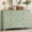 Dressers | Light Green, variant on Fluted 6 Drawers Dresser for Bedroom, 47.2" Wide Modern Chest of Drawers with Metal Handle, Wooden Dresser Organizer for Bedroom, Living Room, Hallway, Entryway, Light Green