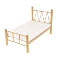 thumbnail image 1 of Juego de muebles de metal para dormitorio de muñeca Blythe BJD a escala 1/16, regalo para juego de simulación Cama individual Gold, 1 of 8