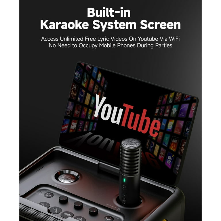 Ikarao Smart Karaoke Machine for Adults with Screen Lyrics Display