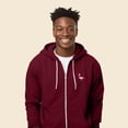 thumbnail image 4 of Dalix Flamingo Embroidered Zip Hoodie Fleece Long Sleeve Pocket Warm Soft Mens in Maroon L Large, 4 of 5