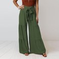 thumbnail image 2 of Pantalones de pierna ancha sólidos de cintura alta informales de moda para mujer pantalones largos ajustados Fridja  alkflakhf35427, 2 of 8