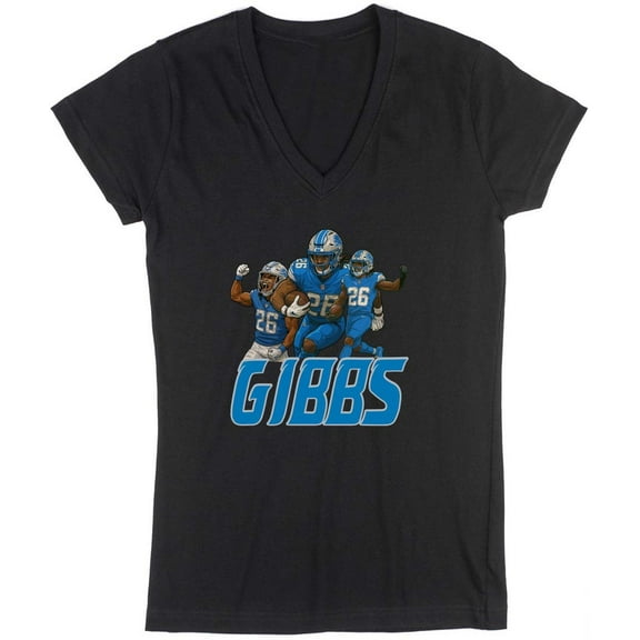 Jahmyr Gibbs Collage Detroit LADIES V-NECK Shirt T-Shirt
