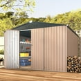 thumbnail image 1 of YODOLLA 10 x 10 ft. Outdoor Metal Storage Shed with Sliding Roof & Lockable Door, 1 of 7