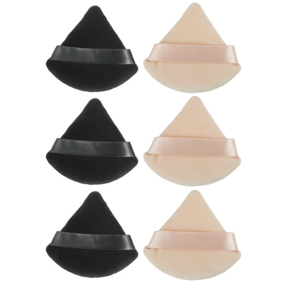 Unique Bargains 6 Pcs Loose Puff Face Soft Triangle Puff Beauty Makeup Tool Black