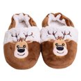 thumbnail image 4 of Hpapadks Kids House Slippers Christmas Slip On Furry Flat Home Non Slip Winter Round Toe Keep Warm Cartoon Prints Shoes Girls Shoes Brown, 4 of 6
