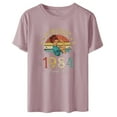 thumbnail image 2 of Kayannuo Blouses for Women Tee Shirts for Women Valentine's Day 1984 Vintage Shirt For Women 40th Birthday Gifts 1984 Birthday Gifts Idea Retro Short Sleevel T Shirts Party Tops Funny Tees, 2 of 4