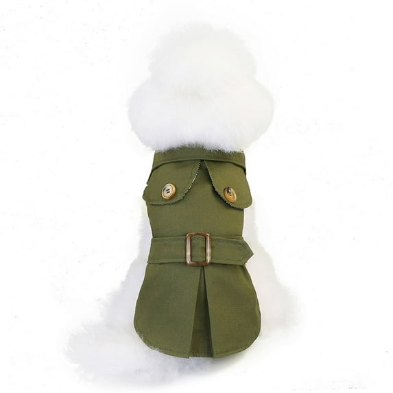 Pet Trench Coat, Elegant British Style Windbreaker Jacket for Small Dog