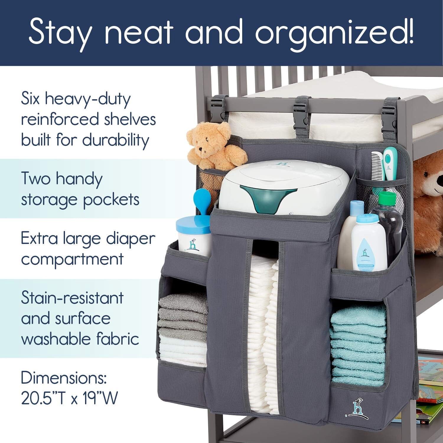 Panier à Couches Parker Baby Taille L - Organisateur Chambre Bébé Et Voiture