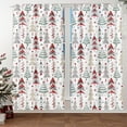 thumbnail image 3 of Merry Christmas Living Room Curtains 84 Inch Length 2 Panels Set, Christmas Trees Bedroom Curtains - Sheer Light Filtering Winter Trees Pattern Drapes, Xmas Curtain Home Decor 52x84 Inches, 3 of 6