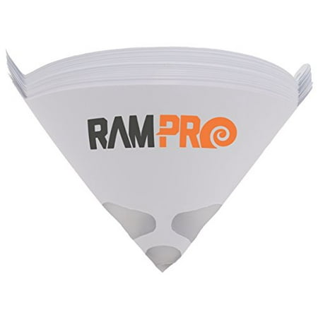 Ram-Pro 25 Paint 190 Micron Paper Strainer, Filter Tip Cone Shaped Fine Nylon Mesh Funnel W/Hooks - Premium Grade Disposable - Use Automotive, Spray Guns, Arts & Crafts, Hobby & Painting (Best Automotive Spray Gun For The Money)