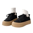thumbnail image 3 of AUDeals Women's Canvas Shoes, Low Top Lace Up Platform Sneakers with Lightweight Comfort, Casual Walking Tennis Style, 3 of 8