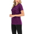 thumbnail image 6 of MAWCLOS Womens Athletic Shirts Crewneck Short Sleeve Moisture Wicking Pullover T-Shirts Breathable Workout Yoga Tops, 6 of 10