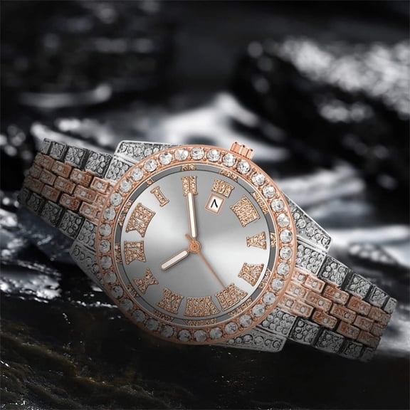 Rose Radiance: Diamond- Embellished Timepiece