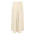 thumbnail image 7 of MIXUE Skirts For Women Summer Satin Solid Color Elastic High Waist Elegant Party A Line Maxi Skirt Streetwear,Beige,S, 7 of 7