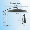 thumbnail image 4 of EastVita 10ft Patio Umbrella with Cantilever Design Cantilever Hanging Umbrella with Crank and Cross Base for Patio GardenGrey, 4 of 5