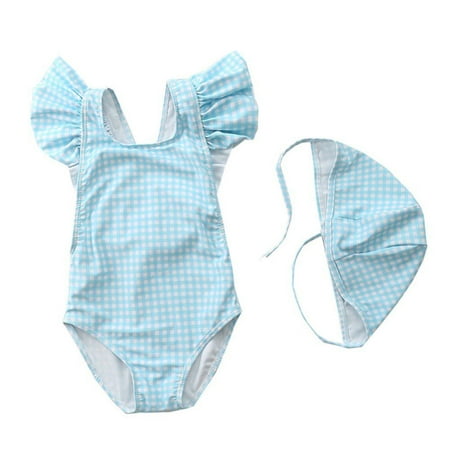 

Bullpiano Toddler Girls Summer One-Piece Swimsuits Kids Princess Floral Bathing Suits Swimwear 1-7T