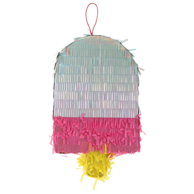OULII Pinata Toy 1Pcs Multi-colored Ice-lolly Shape for Piñata Game Favors Fillable with Candies and