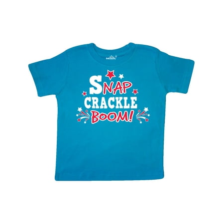 

Inktastic 4th of July Snap Crackle Boom with Red and White Fireworks Gift Toddler Boy or Toddler Girl T-Shirt