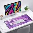 thumbnail image 6 of Desk Mat, Large Mouse Pad, 32" x 12" XXL Extended Gaming Mousepad, Desktop Decor Desk Pad, Cute Men Women Office Supplies and Accessories, XL Mouse Pad for Laptop & Keyboard, Purple Marble, 6 of 7