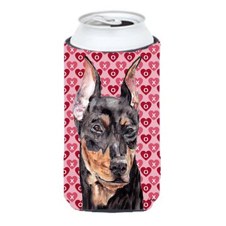 

German Pinscher Hearts And Love Tall Boy bottle sleeve Hugger - 22 To 24 Oz.