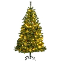 vidaXL Artificial Hinged Christmas Tree 300 LEDs 82.7"