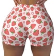 thumbnail image 2 of Lsque Strawberry Flower Pattern High Waisted Biker Shorts for Women-Tummy Control Fitness Athletic Workout Running Yoga Gym Shorts,Moisture-Wicking-X-Large, 2 of 9