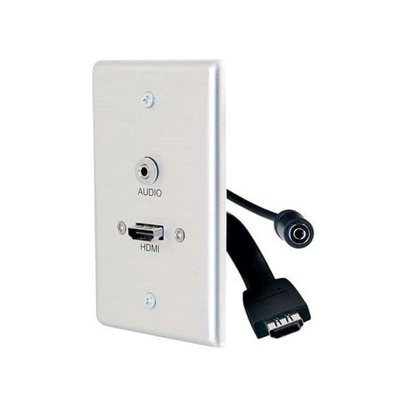 C2G Single Gang HDMI Wall Plate with 3.5mm Audio Aluminum