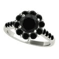 thumbnail image 1 of 2 Carats Black Diamond Flower Shape Engagement Ring 10K Solid White Gold, 1 of 2