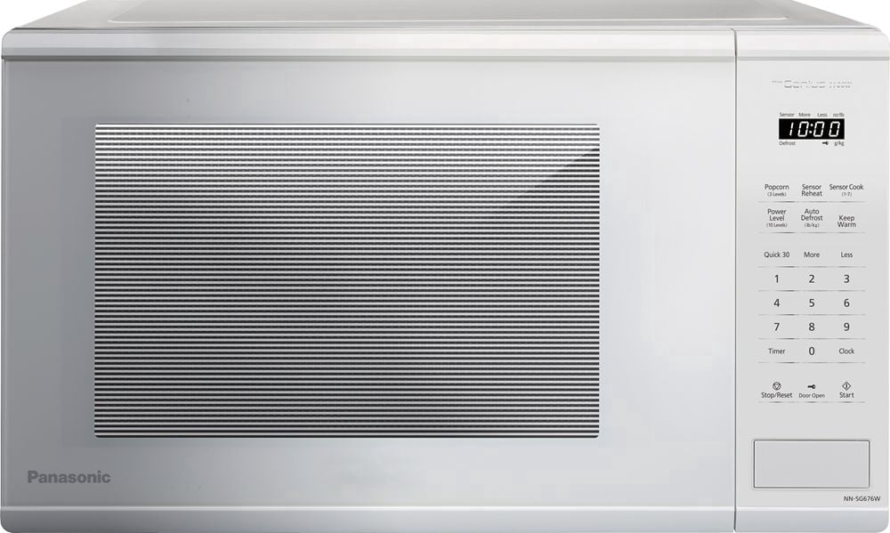 Four à micro-ondes Panasonic NNSG676WC Genius de taille moyenne, 1 100 W, 7 menus de cuisson automatique, verrouillage enfant, 1,3 Cu.ft, blanc