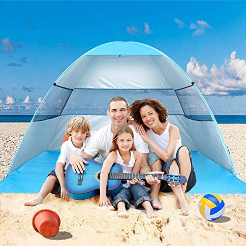 Portable Automatic Beach Tent with Carry Bag,UPF 50 Pop Up Beach Tent UV Protection Windproof Adults Baby Sun Tent for Beach Outdoor Camping Fishing Picnic