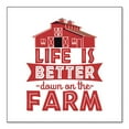 thumbnail image 1 of DistinctInk Custom Bumper Sticker - 8" x 8" Decorative Decal - White Background - Life is Better Down on the Farm, 1 of 2