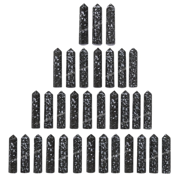 Black & White Tourmaline Crystal Points Set – Pack of 3 Natural Healing Wand Stones for Crystal Grids, DIY Crafts, Meditation & Energy Work