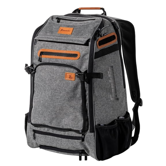 Franklin Sports MLB Traveler Elite Baseball Backpack - Adult   Youth Baseball Bag - Gray