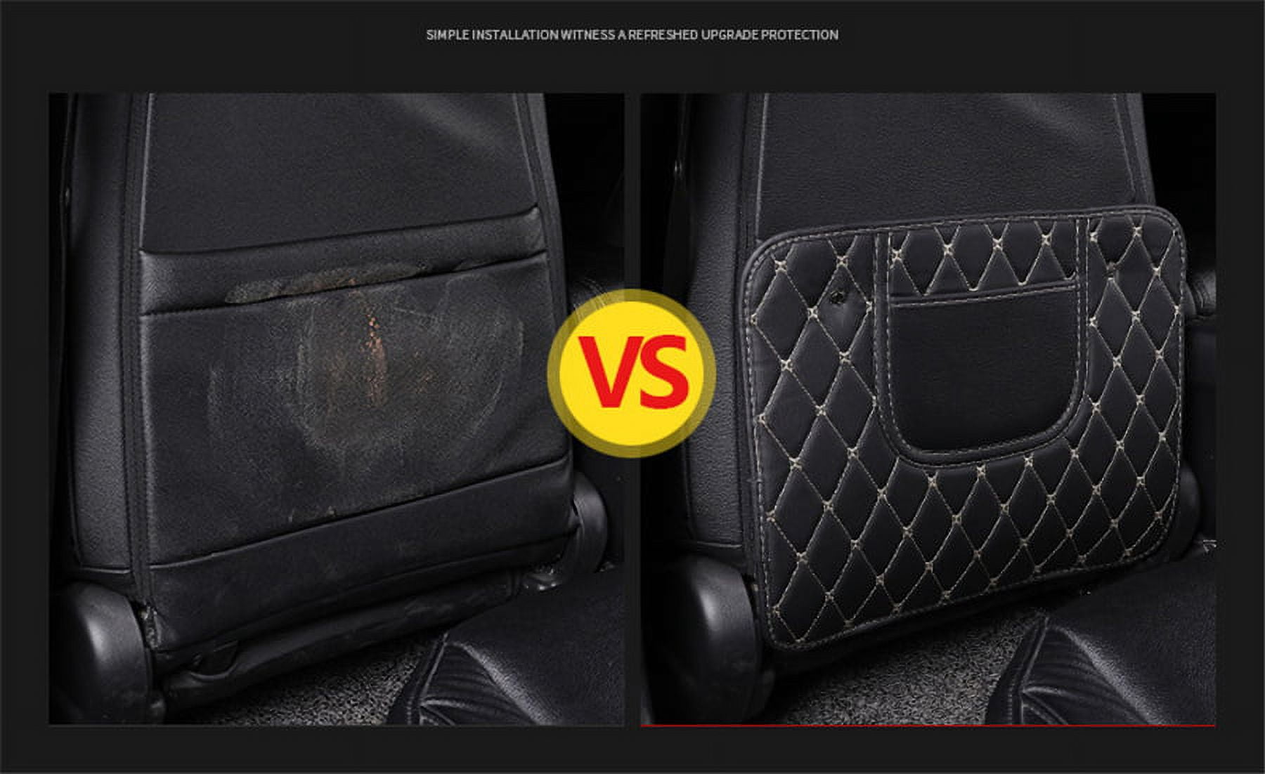Phyun Car Anti Kick Pad Mat Seat Back Protector Cover For Children Kids Baby Pu Leather Car Seat Anti-Kick Protector Storage Mats