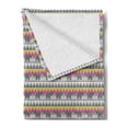 thumbnail image 2 of Ethnic Soft Flannel Fleece Throw Blanket, Repetitive Colorful Geometrical Pattern Silhouettes, Cozy Plush for Indoor and Outdoor Use, 70" x 90", Grey Pink Yellow, by Ambesonne, 2 of 5