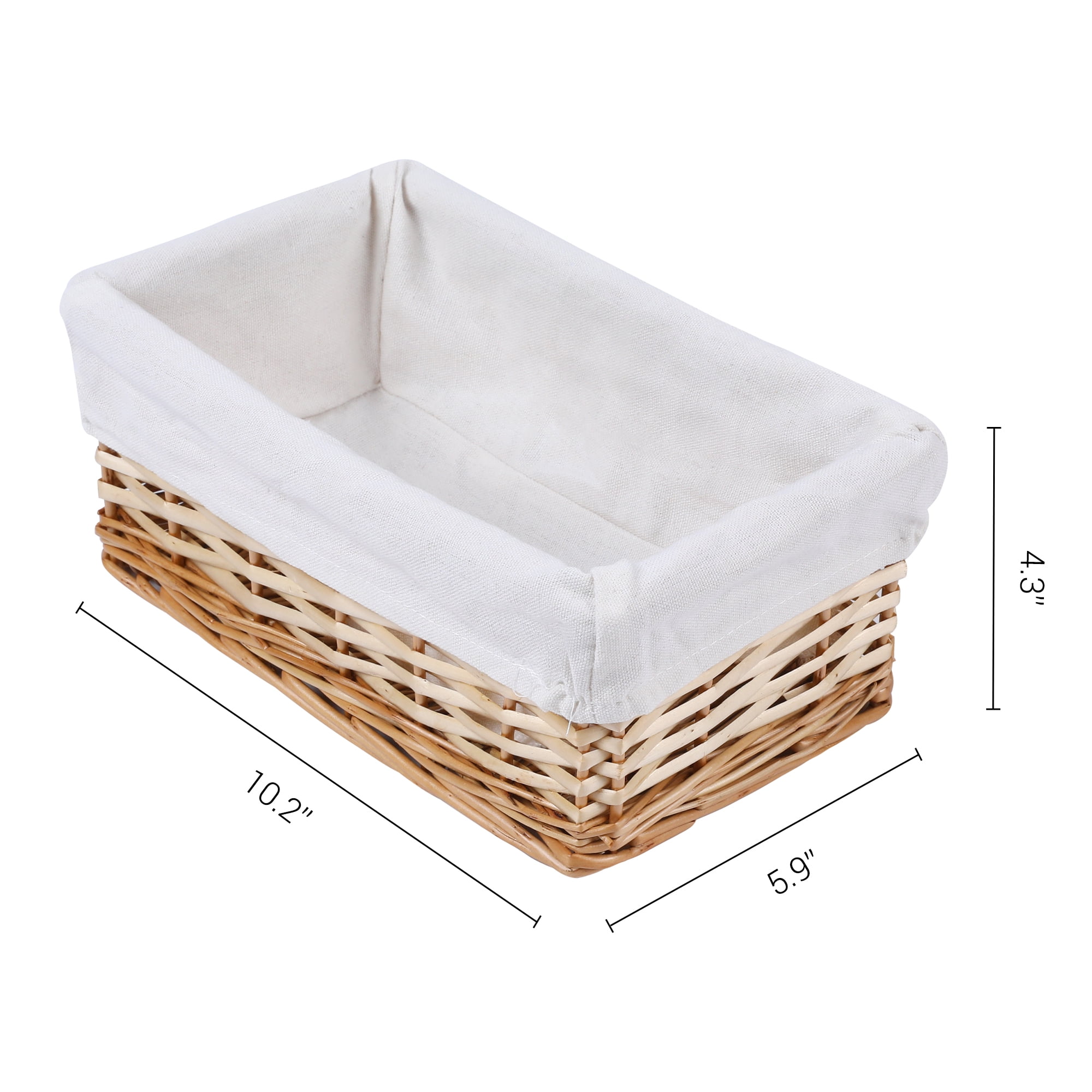 Unique Bargains 1 Pack Wicker Basket with Cloth Light Brown 10.2*5.9*4.3in