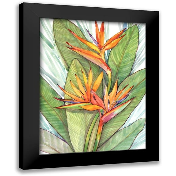 OToole, Tim 12x14 Black Modern Framed Museum Art Print Titled - Tropical Botanical Paradise I