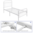 thumbnail image 6 of Topeakmart Metal Platform Bed with Headboard and Footboard, Twin XL, White, 6 of 6