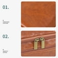 thumbnail image 4 of PU Leather Toiletry Bag for Men & Women - Travel Shaving Dopp Kit - Bathroom Shower Toiletries Organizer - Leather Cosmetic Bag for Women (Brown), 4 of 5