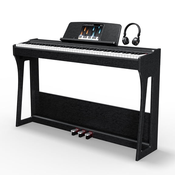 88 Keys Weighted Keyboard Piano, Full Size Hammer Action Digital Piano with Speakers, Electronic Piano Keyboard with Furniture Stand Suitable for Beginners