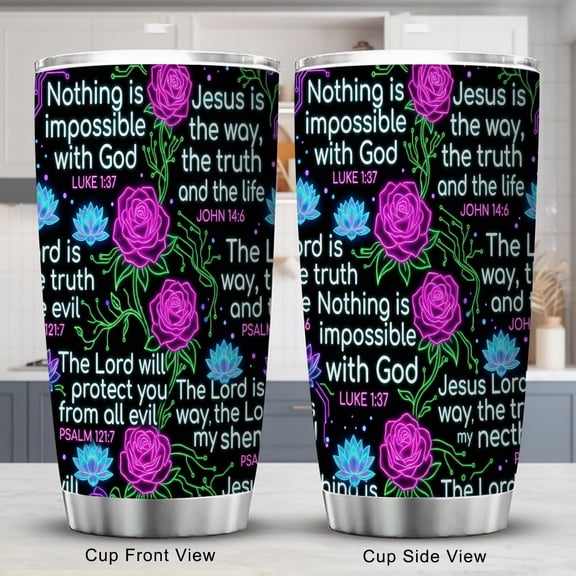 christian Tumbler 20oz with Lid Religious Holiday Gift for Mom and Grandma